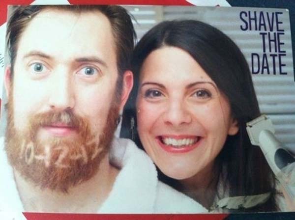 8. Put a beard to good use with a save-the-date just like this