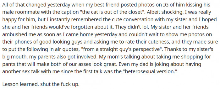 Apparently, OP's best friend is gay