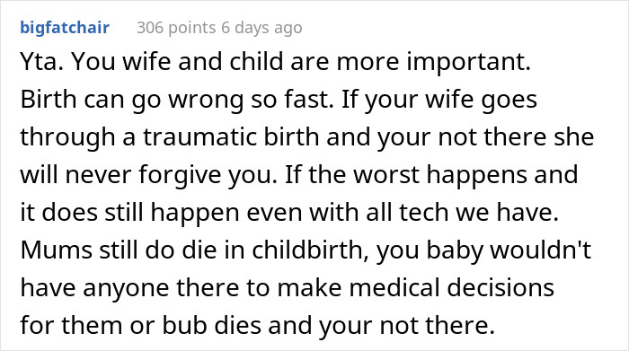 Your wife and child are more important