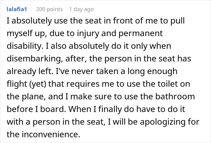 This commenter has never taken a flight that lasted long enough