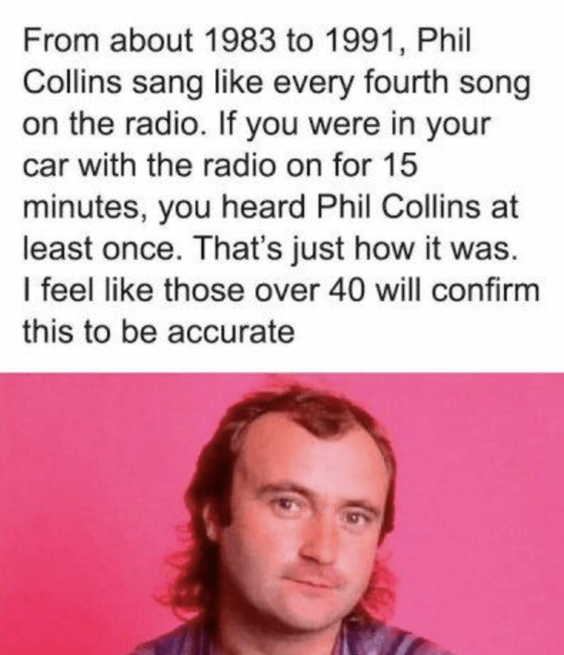 5. Phil Collins: The unofficial co-pilot of every '80s road trip