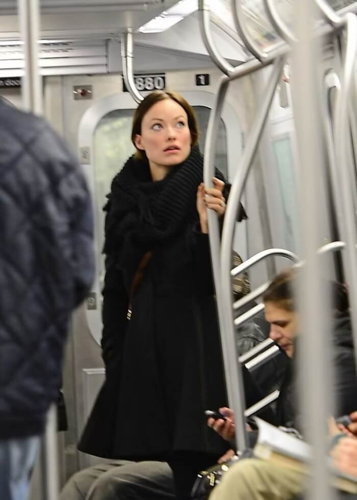 11. Olivia Wilde sighted in a public transport