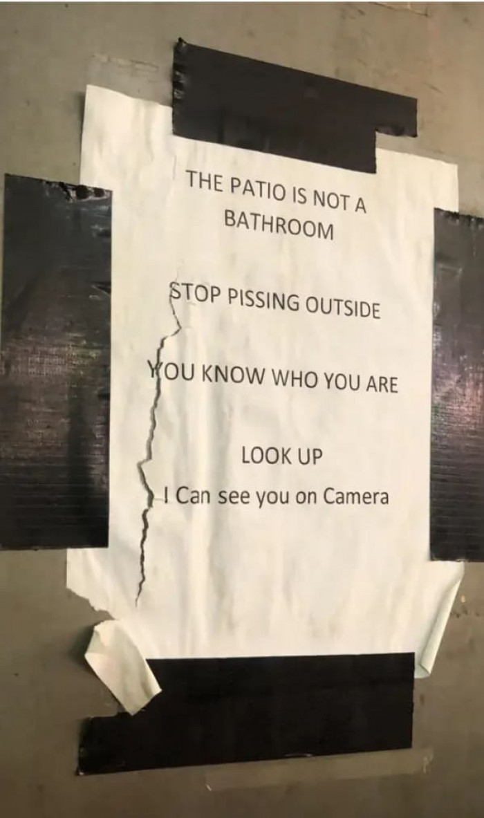 18. The patio is not a bathroom