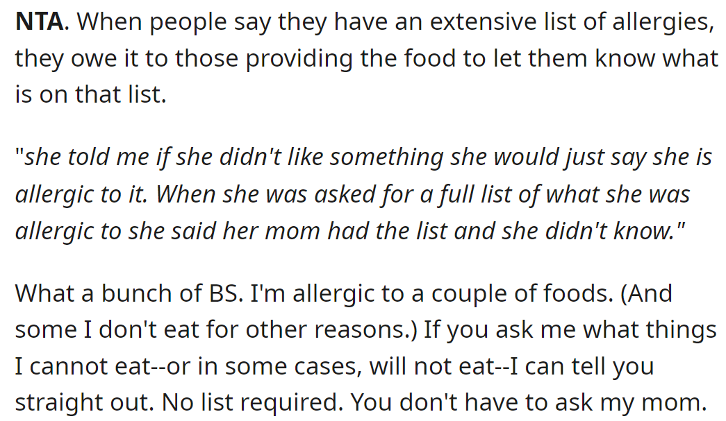 Adults should know what food they are allergic to