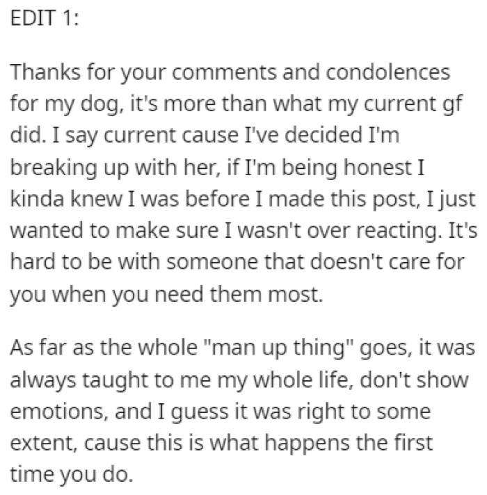 OP wanted to share this story on Reddit to make sure he's not overreacting