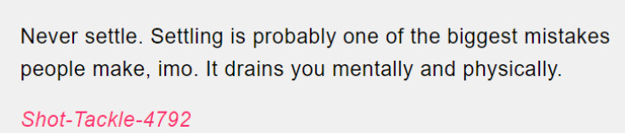 1. Never settle