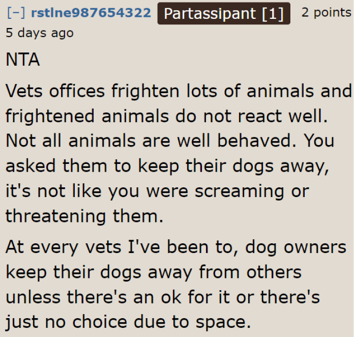 Nothing's wrong with asking owners to get their dogs to stay put.