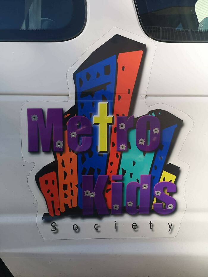 10. This Kids Society Logo... The Bullet Holes Are An Interesting Touch