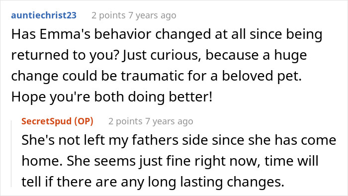 Poor Emma sounds traumatized and confused.