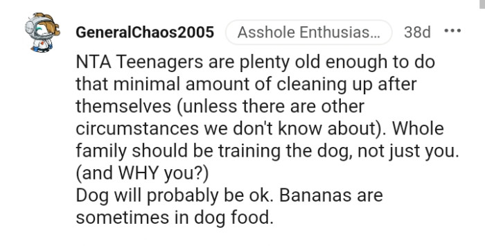 The whole family should be training the dog