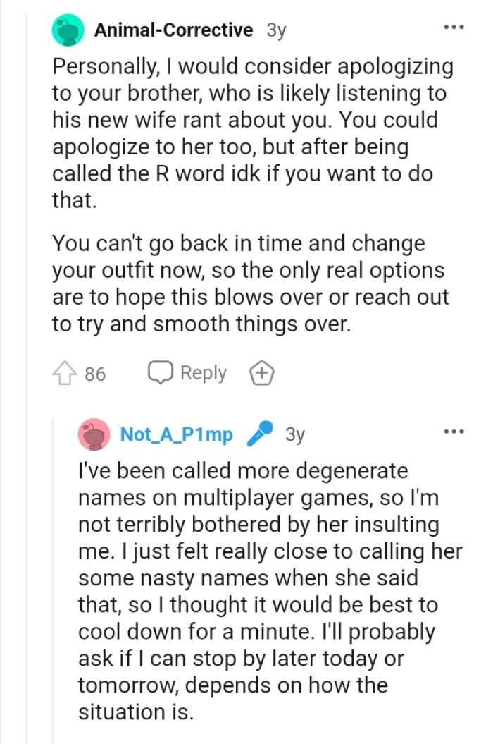 The OP could render an apology too