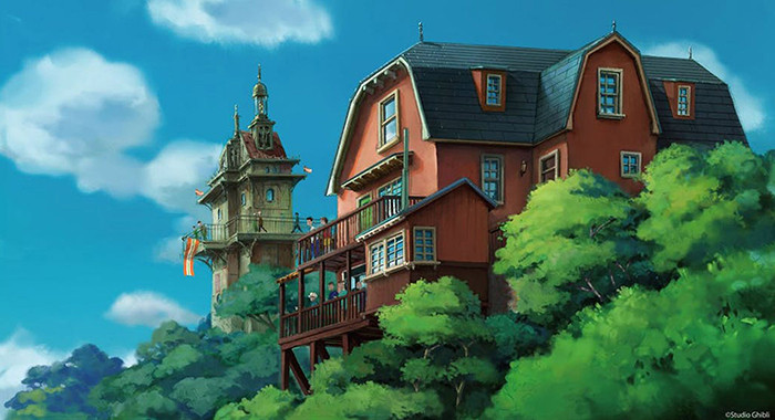 A familiar orange building from the Whisper of the Heart will surely make fans’ heart turn their whispers into screams! Other features included in this area are displays of references from the The Cat Returns.