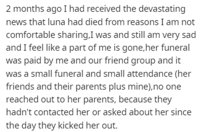 2 months ago, Luna passed away