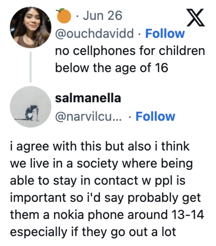 13. Being exposed to the world of social media has an irreversible effect on young minds—it's better to keep them off or at least just give them a phone that's not a smart one!