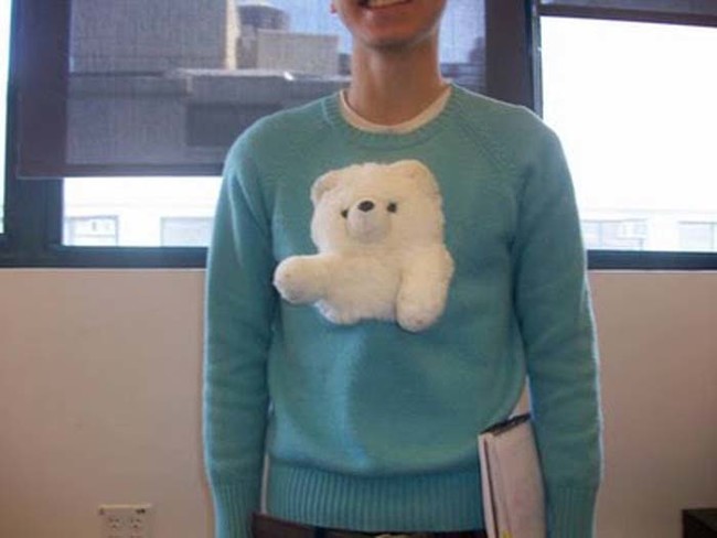 1. Initially, this sweater appears only moderately silly...