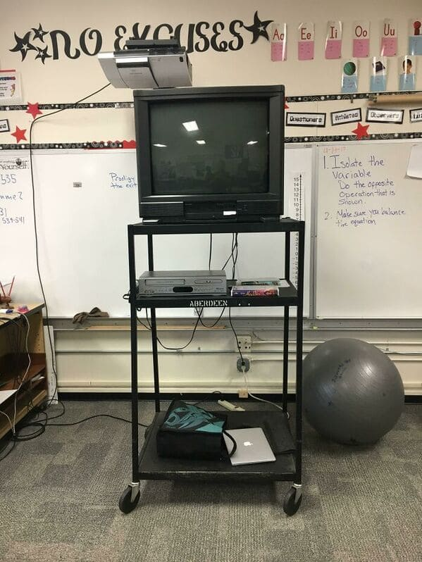 Seeing the TV carts was a sure sign that class was going to be a blast.
