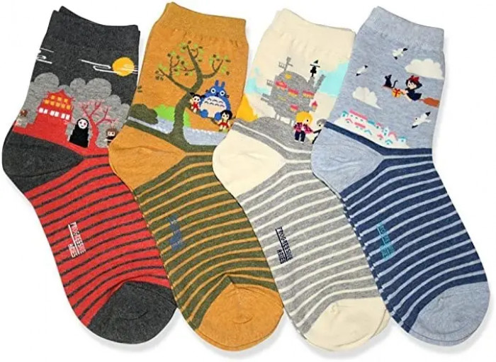 2. Crew socks featuring different Ghibli characters