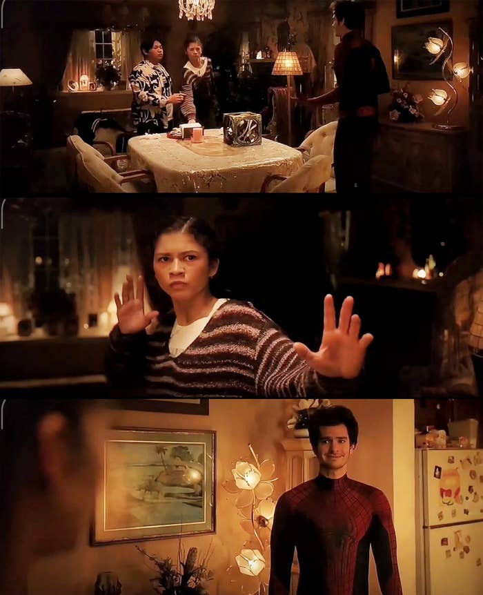 In Spider-Man: No Way Home, Zendaya actually improvised the part where MJ throws bread at Andrew Garfield's Peter Parker
