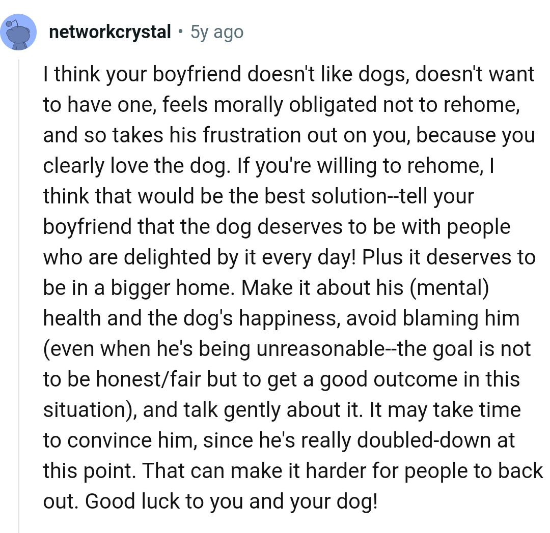 This Redditor is wishing the OP and the dog the best of luck