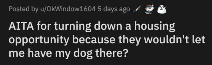 The dog's behavior was manageable when they lived in a big house, but a cramped camper is not ideal for a affectionate dog like his.