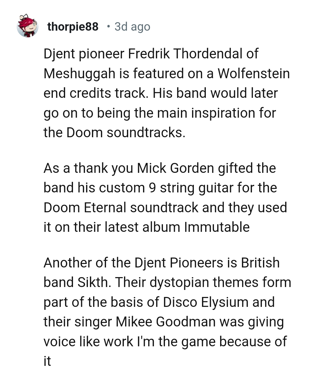 14. Mick Gordon gifted the band his custom 9 string guitar