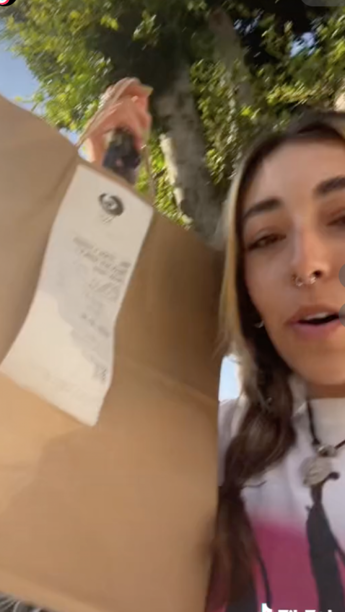 She got her next order from a sushi place, yet the bag felt surprisingly light.