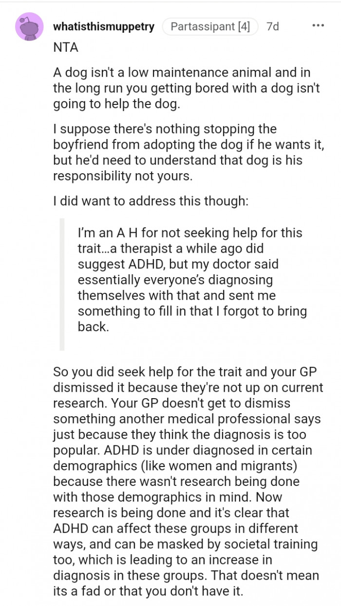 Redditor Who Gets Bored Easily Refuses To Permanently Adopt A Dog Her