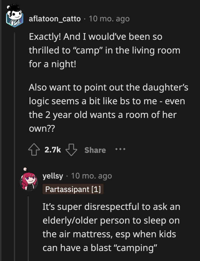 I doubt if OP's grandkids would even mind camping in the living room or sharing one bedroom for a few days