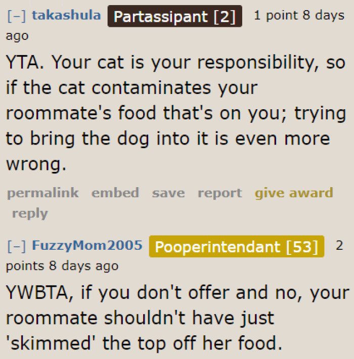 To appease the roommate, the OP should just pay up.