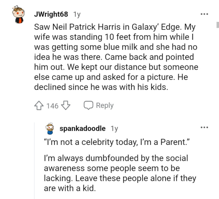 11. This Redditor says they met Neil Patrick Harris