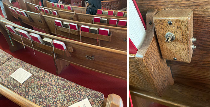 12. This is a weird wooden box with some dials on it that can be turned.