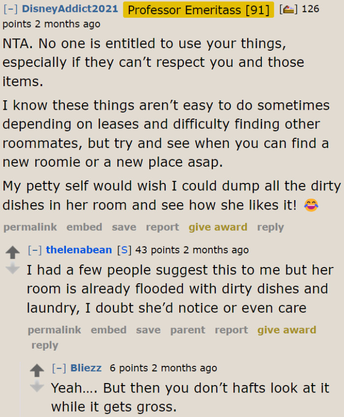 Woman Decides To Lock Up All Her Cookware In Her Room Since Roommate Never Cleans Them After Using