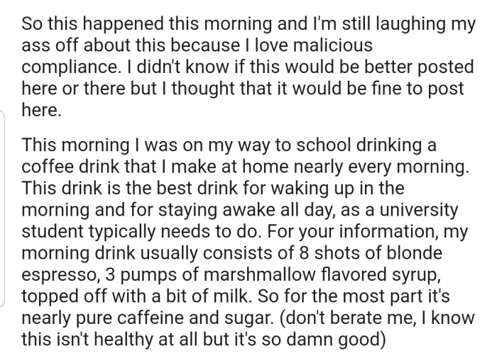 Entitled Mom Pressures Redditor To Share Their Drink With Her Child