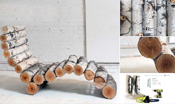 4. Rustic Birch Bench: 'Rustic' meets 'Functional' in this log-crafted bench, bringing a slice of the forest into any room of your home.
