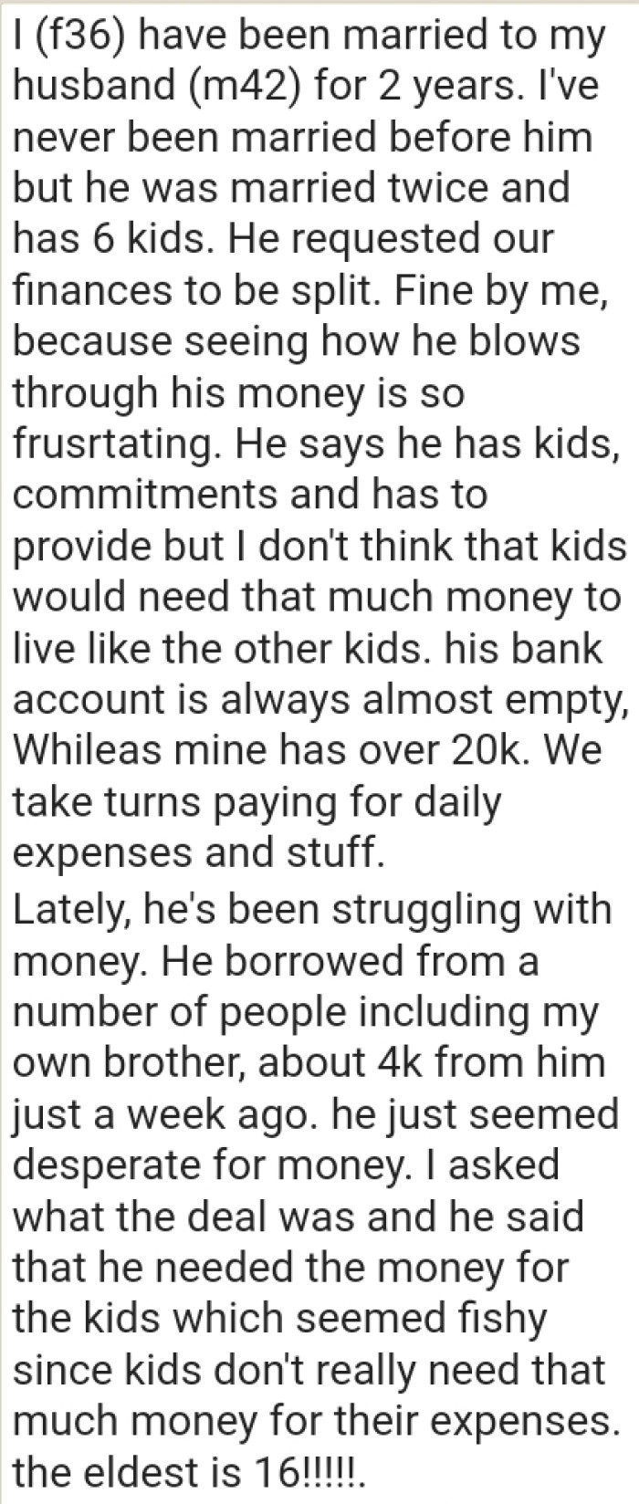 The OP doesn't think that kids would need that much money to live like the other kids