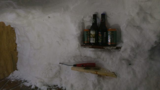 And what upscale lodging would be without a mini bar? Behold, the ultimate party igloo!