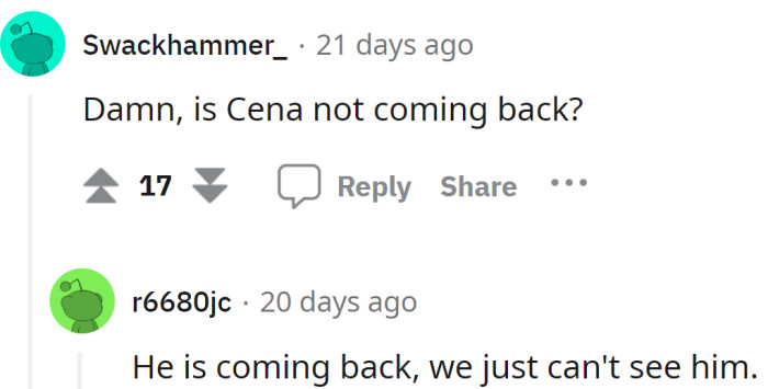 Cena is coming back