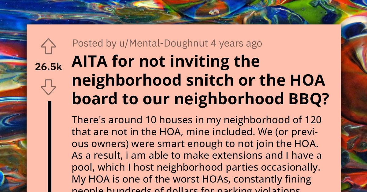 Fed-Up Homeowner Hosts A Neighborhood Barbecue, Publicly Announces That "Fascists" Homeowners Association And Their Go-to Snitch Are Not Welcome