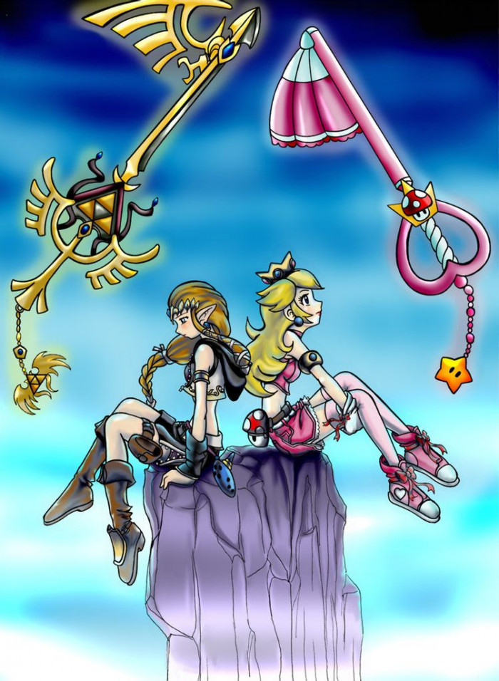 16. What if Princess Zelda and Princess Peach owned keyblades?