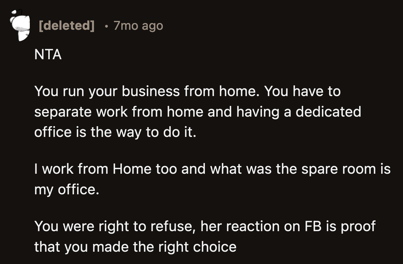 Business Owner Gets Unwanted Online Attention After Declining To Convert Home Office Into Room