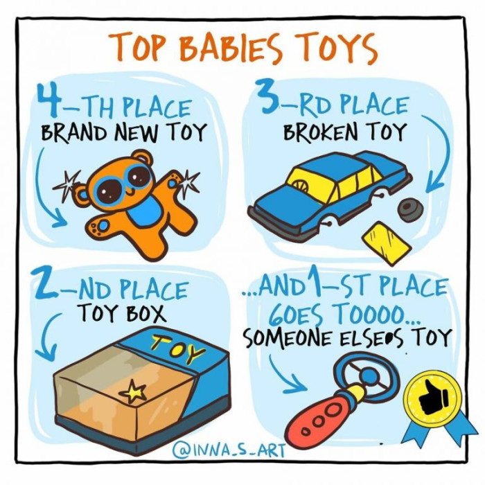 13. Every baby’s favorite toys are someone else’s toys