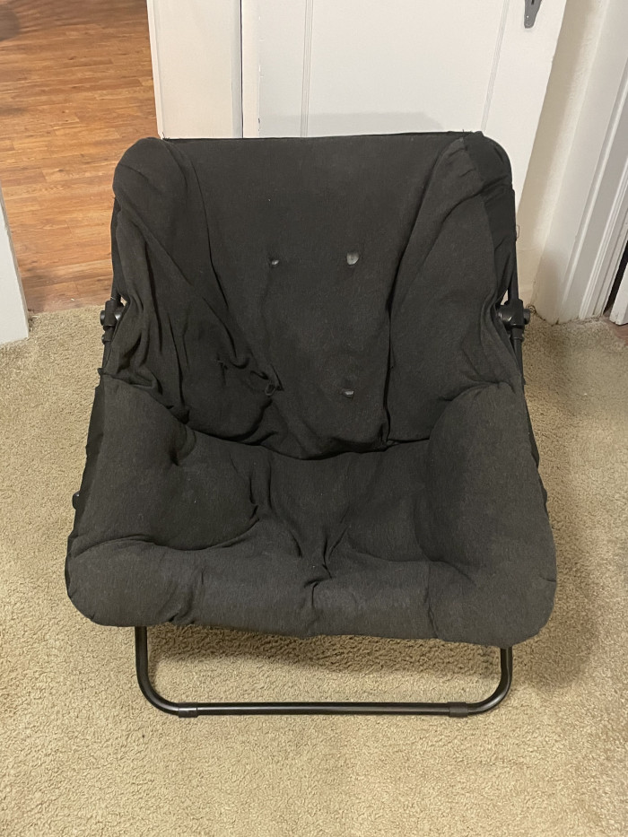 The OP shows the old chair to the community.