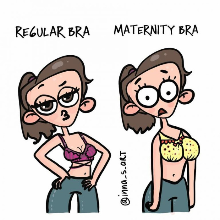 20. Regular bra versus maternity bra