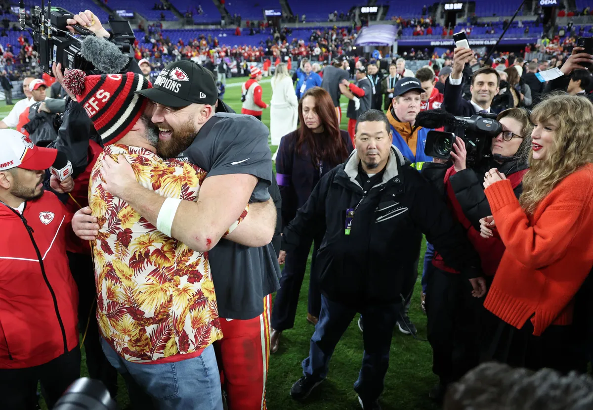 When the Kelce brothers steal the spotlight with a victory hug, even Taylor Swift can't help but cheer from the sidelines.