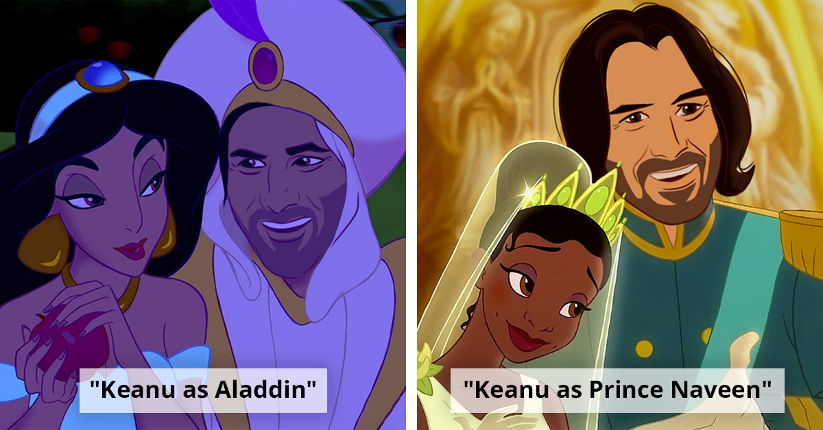 Creative Artist Transforms Keanu Reeves Into 9 Disney Princes With Remarkable Precision