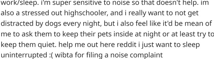 OP wondered if they would be wrong for filing a noise complaint against the neighbor.