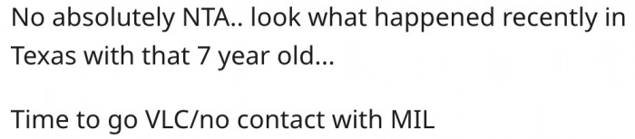 7. She should cut off contact with her mother-in-law.