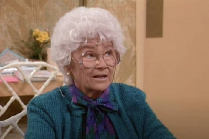 15. In Golden Girls, Estelle Getty portrayed Sophia Petrillo. In order to seem 80, she went through a lengthy makeup process and sported a white wig.