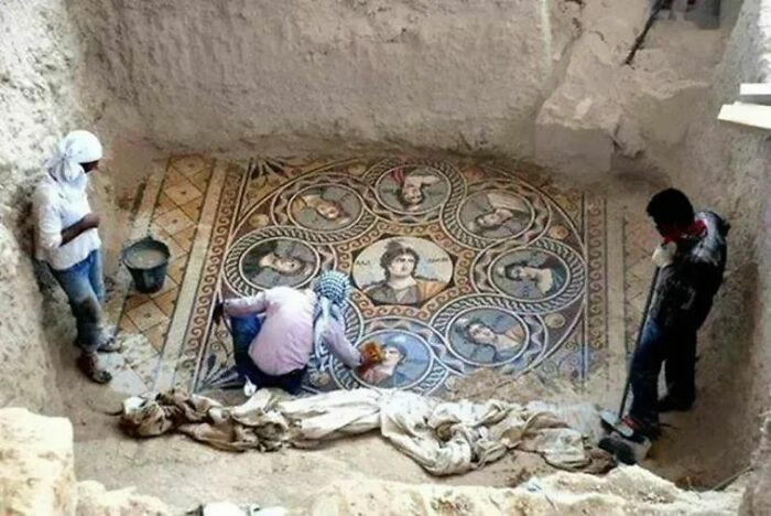 40. In Gaziantep Province, Turkey, archaeologists unearthed 2,200-year-old mosaics in the ancient Greek city of Zeugma