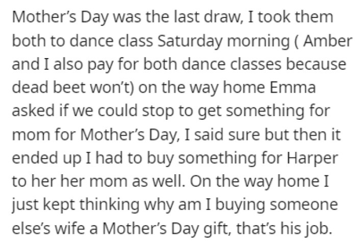 Mother's day was the last straw for OP